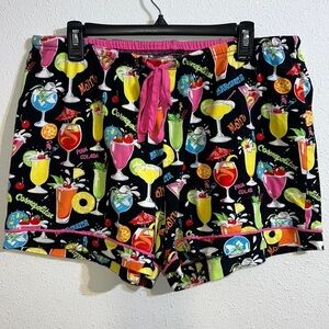 Nick & Nora Womens Cocktails Graphic Pajama Shorts Size Large